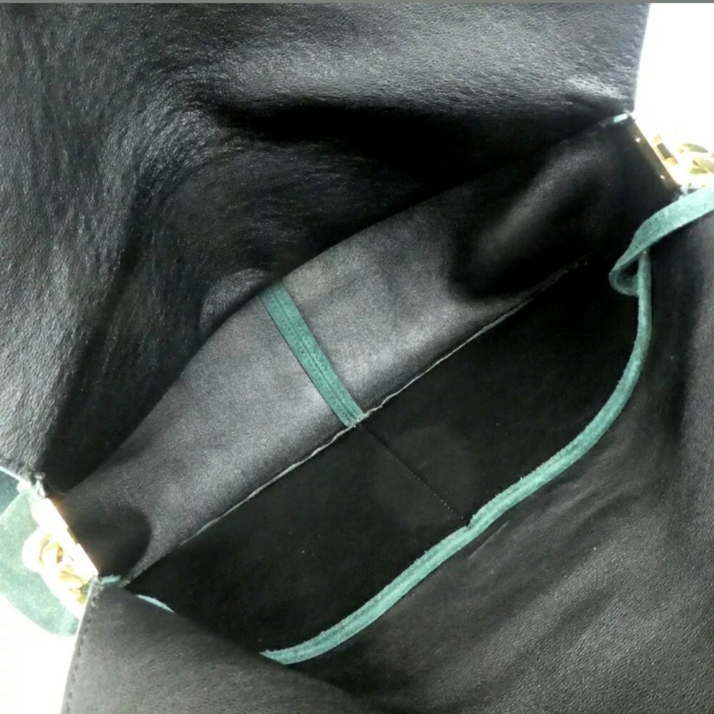 AUTHENTIC CELINE  GOURMET CHAIN SHOULDER BAG SUEDE - Picture 3 of 12